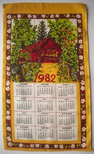 Años 80 1982 Cocina Calendario Toalla Cubierta Puente en Verano - Imagen 1 de 2
