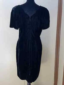 Vintage Santa Fe by Jim Tremblay Womens Crushed Velvet Scalloped Mini Dress S107 - Picture 1 of 8