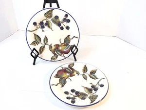 PIER 1 MACINTOSH SALAD PLATES 7 7/8” made in Italy lot of 2 - READ DESCRIPTION - - Picture 1 of 12
