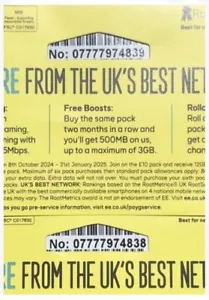 FOR LIFE EE SIM CARD MATCHING VIP BUSINESS GOLD MEMORABLE MOBILE PHONE NUMBER - Picture 1 of 1