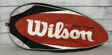 Wilson K Factor Tennis Racquet Bag Zipper Black & Red W/ Adjustable Strap