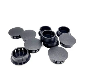 Tapones de bloqueo de orificio de panel de 1"" negro nailon acabado mate cubiertas a presión de 1 3/16"" superior - Imagen 1 de 8