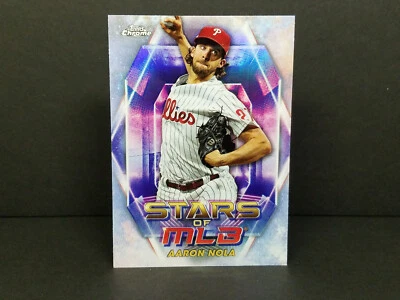 2023 Topps #SMLBC-86 Aaron Nola, Phillies - Stars of MLB Chrome Parallel Insert - Image 1 of 2