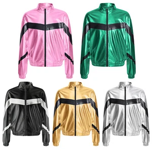 Kids Girls Coat Contrast Color Jacket Fashion Outwear Party Top Bright Overcoat - Picture 1 of 55