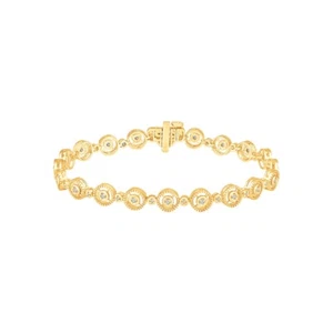 10K Yellow Gold Lab Grown Diamond Tennis Bracelet 1/2ct, 7" Holiday Gift - Picture 1 of 7