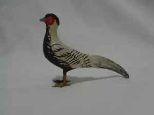 Handome & Rare Old Putz Paper Mache Pheasant Miniature Italy Germany - Picture 1 of 9