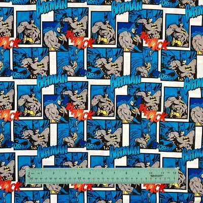 8 yardas DC Comics Batman Superhéroe 100 % tela de algodón azul cómic dibujos animados héroes Foto 1 de 2