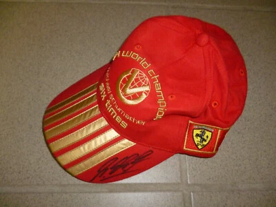   Michael Schumacher * Ferrari * Cap,Kappe,Mütze F1 six times F1 mit Autogramm ! - Bild 1 von 4