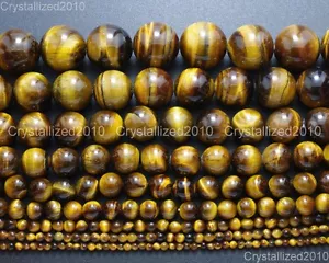Natural Gemstone Tiger's Eye Round Beads 2mm 4mm 6mm 8mm 10mm 12mm 16mm 15.5" - Picture 1 of 20