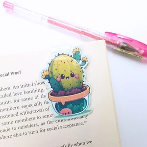 Magnetic Bookmark Cute Cactus Kawaii Girls Gift Planner Back to School Bookworm - Imagen 1 de 6