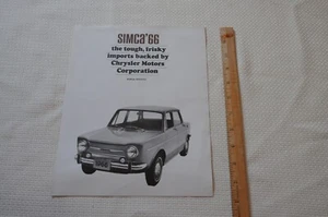 OEM CHRYSLER 1966 SIMCA FULL-LINE SALES BROCHURE DEALERSHIP CATALOG - Picture 1 of 3