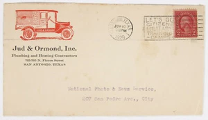 Ad cover, Jud & Ormond, Inc. Plumbing & Heating, San Antonio, TX 1929 MC ties 2c - Picture 1 of 1