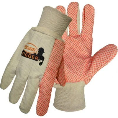 Boss Rigger Industrial Gloves with PVC dotted grip-1BP5520-12 Pairs