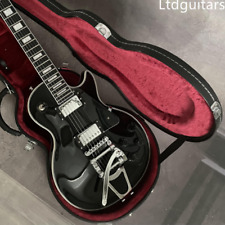 Black LP Black Fretboard 2H Pickups Jazz Electric Guitar Solid with Hardcase for sale