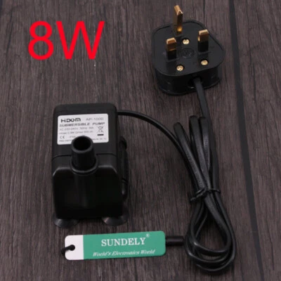 SUNDELY FAST Small Submersible Eco Aquarium Fish Tank & Water Feature Pump 8W/ 220-240V