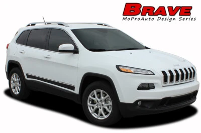 For 2014-2020 Jeep Cherokee Brave 3M Pro Vinyl Graphics Stripes Decals Rockers - Image 1 of 4