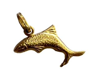14K Yellow Gold 3D Fish Pendant/ Charm - Picture 1 of 5