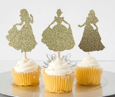 Juego de 12 adornos para magdalenas princesas para cualquier fiesta de cumpleaños baby shower decoración Foto 1 de 4