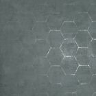 Lamborghini Hexagon Line Textured Gray Silver Metallic Faux Concrete Wallpaper