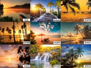 Fototapete-TROPISCH-VLIES-Tapete-Palme Sonnenuntergang Wasserfall Meer XXL - Bild 1 von 13
