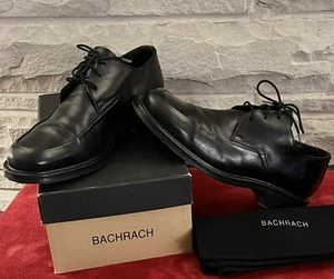 Bachrach ~ Nardo-Black Leather, Size 8 1/2 D~Made in Italy With Box & Dust Bags - Picture 1 of 14