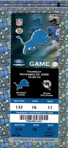 Lions Dolphins Full Ticket Taylor Swift 23.11.2006 National TV Debut Hymne 🦃 - Bild 1 von 10