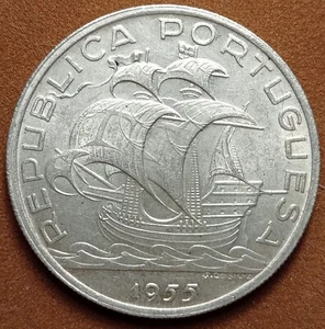 Portugal 10 Escudos 1954 Moeda Prata Peso 12,56 g / Diâmetro 30,4 mm ID68 - Picture 1 of 2