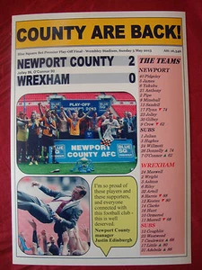 Newport County 2 Wrexham 0 - 2013 Conference play-off finale - stampa ricordo - Foto 1 di 1