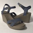 Crocs Leigh II Adjustable Ankle Strap Wedge Sandal Blue Women’s Size 11 (202511)