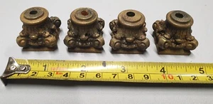 SET OF FOUR SMALL CAST BRASS CLOCK CAPITALS - Picture 1 of 6