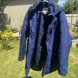 Vintage 90s Nike Bomber Puffer Jacket Size XL BIG SWOOSH LOGO As Is - Picture 1 of 24
