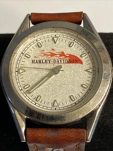 Harley Davison Logo # 9960097V Watch New Battery Brown Leather Band - Picture 1 of 12