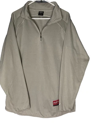 Футболка Rawlings средний размер серая.  Совершенно новый с ярлыками. Бейсбол. Длинный рукав. молния - Изображение 1 из 4