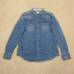 Camisa a Presión Levi's Pearl Para Hombre Grande Azul Calce Ajustado Western Chore Vaquero Denim - Imagen 1 de 13