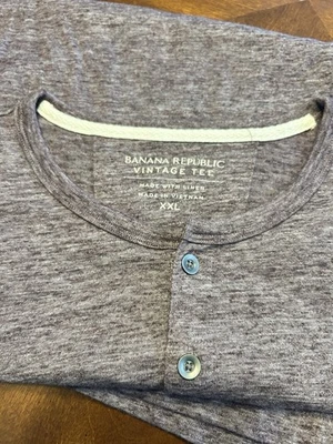 Banana Republic Camiseta Vintage Manga Larga Henley Camiseta Ciruela 2X Grande Para Hombre Foto 1 de 4