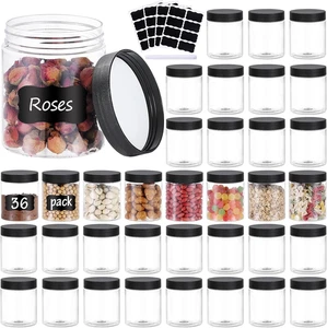 36PCS 8OZ Plastic Jars with Screw on Lids,Labels Refillable Empty round Slime Co - Picture 1 of 12