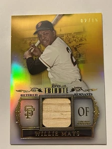 2013 Topps Tribute Retired Remnants Willie Mays Bat # 2/15 SUPER SHARP! - Picture 1 of 2