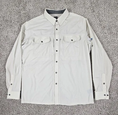 Kuhl Shirt Mens Large Airspeed Button Up Vented Performance Trail Hiking Beige - Image 1 of 4