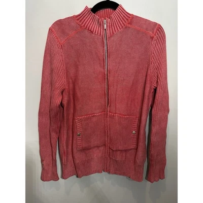 Suéter Guide Series zíper completo bolsos com nervuras tamanho grande algodão gola alta externo - Imagem 1 de 4