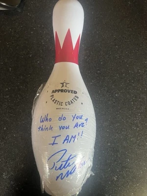 PETE WEBER firmado e inscrito ¡NUEVO PIN DE BOLICHE! ¡Testigo JSA! Prueba Foto 1 de 4