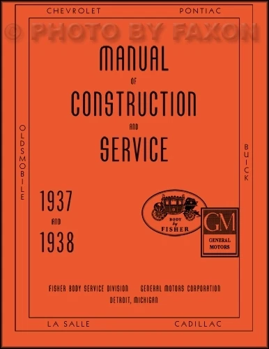 Libro de servicio de taller manual de reparación de carrocería LaSalle y Cadillac 1937-1938 Foto 1 de 1