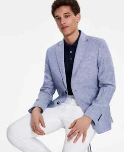 Tommy Hilfiger Herren Modern Fit Leinen Sport Mantel, Hellblau, 40S, UVP $295 - Bild 1 von 2