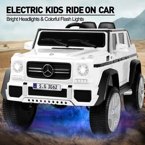 JOYLDIAS White Electric 12V Battery Kids Ride On Car 3Speed,Music,LED,MP3,Remote - Picture 1 of 24