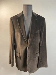 Hugo Boss Pasolinni Sport Coat Blazer Size 42 L Brown Cotton Velour USA MADE - Picture 1 of 11
