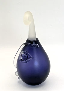 Ilestyn Davies Blow Zone Studio Glass Sculptural Face Perfume Bottle 1999 Purple - Picture 1 of 7