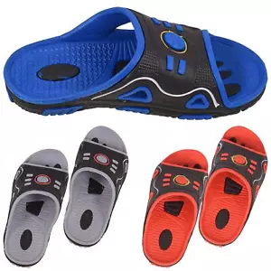 Herren offene Zehenpartie Schieberegler Slipper Strand Sandalen rutschfest Pool Rutschen Haus Hausschuhe - Bild 1 von 13