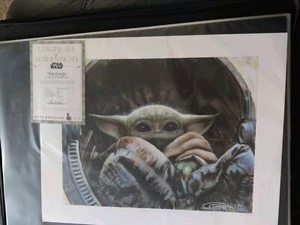 The Child Baby Yoda Art Print by Olivia De Berardini Star Wars Sideshow 285/1000 - Picture 1 of 3