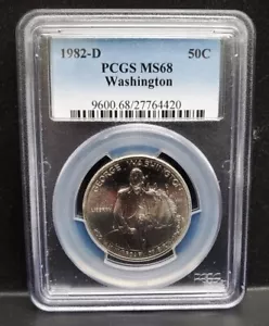 1982 D Washington 90% Silver Half Dollar PCGS MS68  - Picture 1 of 4