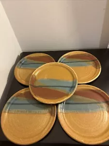 "Juego de 5 platos de ensalada de cerámica de estudio de 8,25"" FIRMADOS" - Imagen 1 de 9
