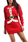 Womens Ladies Christmas Fleece Santa Rudolph Beer Xmas Sweatshirt Tunic Dress